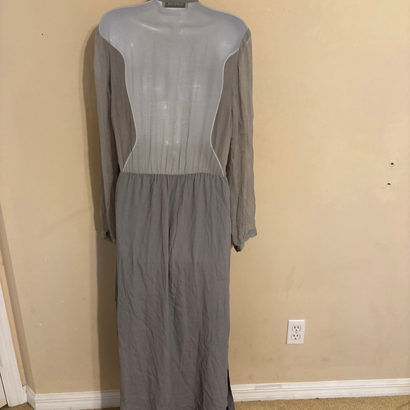 Women's Pampelone Gray Plunge Sheer Panel Maxi Dress Large - Picture 8 of 16